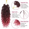 Curly Faux Locs Crochet Hair 8 Packs New Goddess Locs Crochet Braids Hair 12inch Red River Locs Crochet Hair with Curly Synthetic Hair Extensions (12" 8Packs 1B/BUG#)