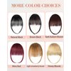 Rosooi Curtain Bangs Human Hair Clip in Bangs for Women Black Brown Color Fake Air Bangs for Daily Wear Hair Clip Bangs