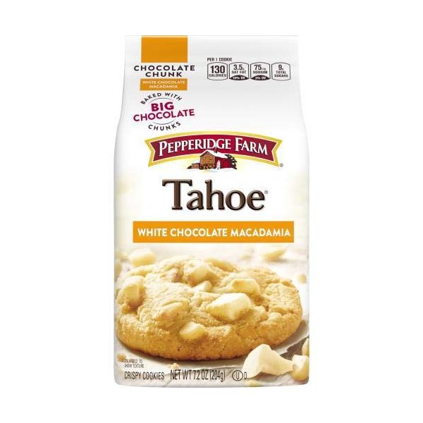 Pepperidge Farm Tahoe Chocolate Chunk White Chocolate Macadamia Crisp Cookies 7.2 oz (Pack of 6)
