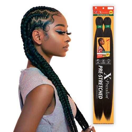 Sensationnel X-pression prestretched braiding hair - 2x xpression 72 inch all kanekalon flame retardant synthetic braid in hair extensions - 2X 72 Inch (1 pack, 1)