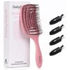 Daily Gard Detangling Brush, Dry and Wet Vented Detangler Hair Brush for Women and Men, Professional Paddle Curved Styling Hairbrush for Straight/Curly/Thick/Long/Wavy/Damaged Hair, Pink