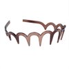 2Pcs Women Comfortable Shark Tooth Comb Headband Hair Band U Toothed Headband Lady Hair Accessory (Dark coffee color + Brown)