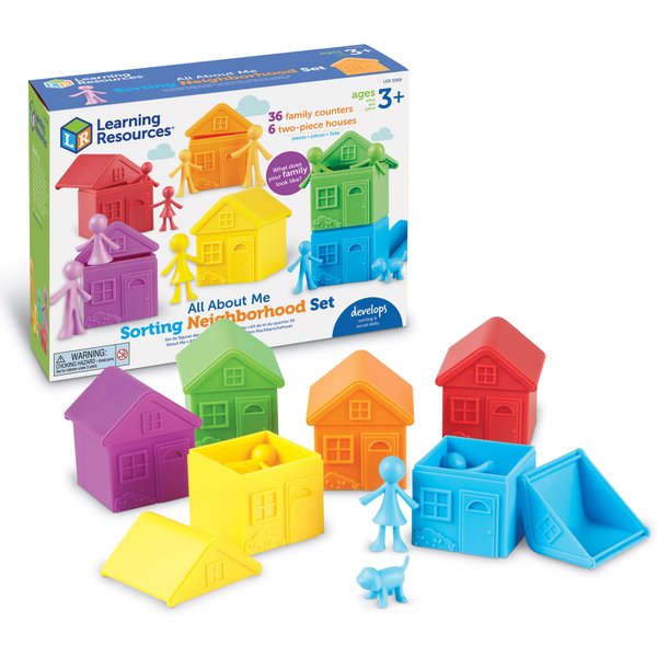 Learning Resources All About Me Sorting Neighborhood - 42 Pieces, Ages 3+ Toddler Social Emotional Toys, Fine Motor & Sorting Skills, Montessori Toys, Preschool Learning Toys