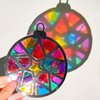 EggSun 36 Sets Christmas Suncatchers Craft Kit for Kids Ornaments Stained Glass Effect Window Arts and Crafts Kit for Classroom Holiday Birthday Projects Home Party Favors Decorations Ages 4 8 12
