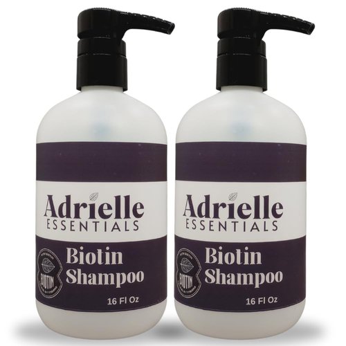Black Canyon Home and Body Adrielle Essentials Irish Cream Scented Biotin Hair Shampoo, 16 Oz (2 Pack)