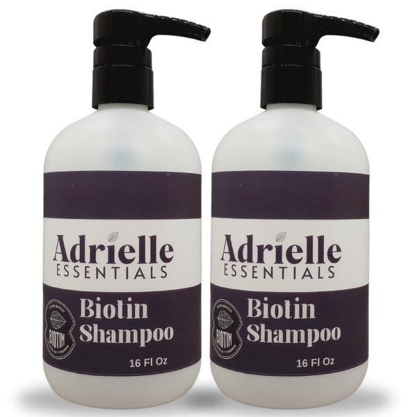 Black Canyon Home and Body Adrielle Essentials Irish Cream Scented Biotin Hair Shampoo, 16 Oz (2 Pack)