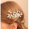 BERYUAN Clear Crystal Teardrop Hair Comb for Women Rhinestone Wedding Hair Accessory for Bride Bridesmaid Prom Hair Pieces (Rose Gold)