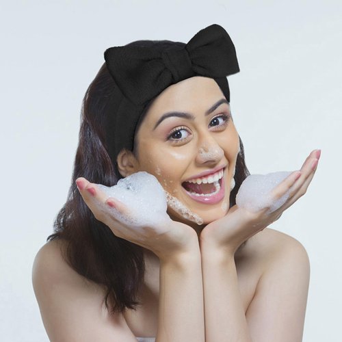 Jaciya Spa Makeup Headband 8 Packs Skincare Headband for Washing Face Spa Gifts for Women Spa Party Favors(Black)