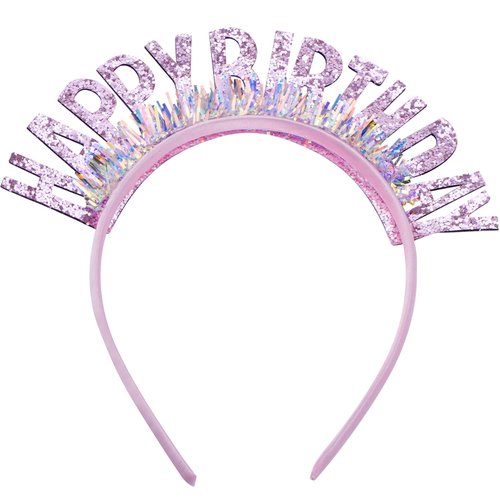WantGor Birthday Crown Birthday Headband, Happy Birthday Headband for Women Birthday Tiara Headpiece Happy Birthday Decorations, Birthday Gifts Party Accessories (Pink, Medium)