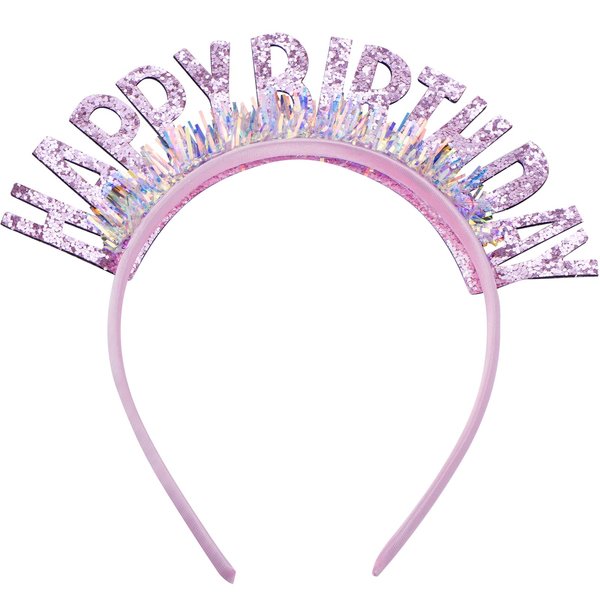 WantGor Birthday Crown Birthday Headband, Happy Birthday Headband for Women Birthday Tiara Headpiece Happy Birthday Decorations, Birthday Gifts Party Accessories (Pink, Medium)