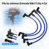 4 Wire Set Marine Spark Plug Wire Lead, Fits for Johnson Evinrude 90 115 HP, Outboard Engines OE Replacement 18-8839 9-28092, Premium Ignition Spark Plug Wire Set