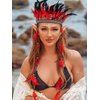 GORTIN Indian Headdress Feather Headbands Native American Costume Headband Bohemian Hippie Headpiece Gypsy Feather Hair Accessory for Women and Men