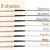 Brow Pencil for Gray Hair, Retractable Eyebrow Pencil with Brush for Older Women, Ultra Fine Mechanical Brow Definer Pencil with Angled Tip & Spoolie Brush, Long-lasting Waterproof, Grey, YES.EYE DO