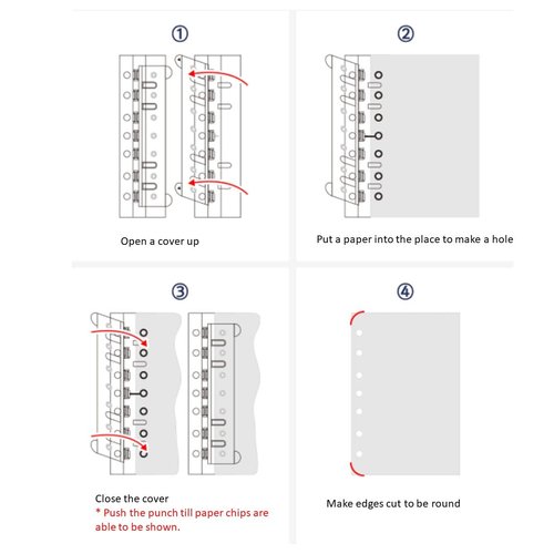Franklin Covey Portable 7-Hole Punch for Classic Style Day Planner Pages- Plastic, 5mm Hole Diameter,Insert Plastic Punch Diary