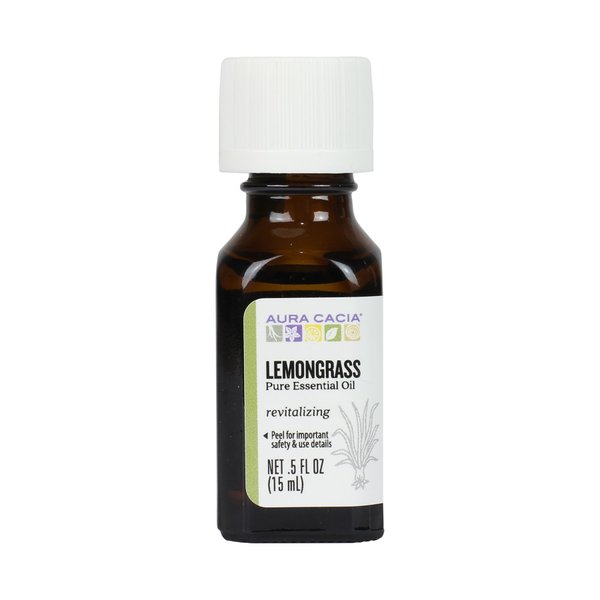 Aura Cacia Essential Oil, Inspiring Lemongrass, 0.5 fluid ounce, Packaging May Vary