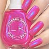 Hot Pink Shimmer Nail Polish, Air Dry Pink Holographic Nail Polish, High Glossy Iridescent Nail Polish Quick Dry, Bright Pink Pearlescent Nail Polish Long Wear Polish Gift for Women Girls, 13 ML