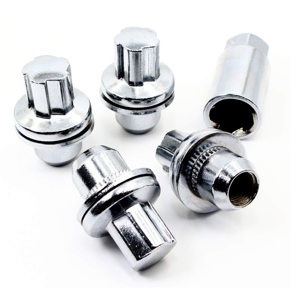 Set of 4 Veritek 14x1.5mm 1.85 Inch Length 0.90 Inch Shank 19mm Key Hex OEM Chrome Mag Seat Security Wheel Locks for Land Rover Range Rover Discovery LR3 LR4 HSE Sport Factory Wheels