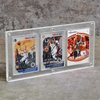 3 Grids Card Display Case, 35PT Acrylic TCG Triple Cards Frames, Magnetic Transparent Card Holder, Clear Card Stands