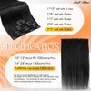 Full Shine Jet Black Clip in Hair Extensions Remy Hair Extensions Clip in Human Hair Color 1 Natural Hair Clip in Extensions for Thin Hair 7 Pieces 24 Inch Black Hair Extensions