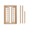 Dollhouse Accessories Miniature Windows 1: 12 Scale Furniture Window Frame Model 28 Panes Dollhouse Decoration Fiary Window DIY Mini House Ornaments (Wood)