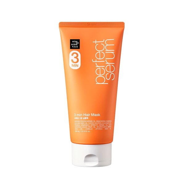 Mise En Scene 3 Min Korean Hair Mask, Perfect Serum Super Rich 3 Min Salon Pack - Strengthening and Hydrating, Korean Hair Care, 10.14 Fl Oz.