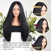 180% Density Yaki Synthetic Lace Front Wig13*4 * 1 Black Long Straight Hair Glueless Lace Front Wigs for Black Women 20 inch