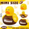 Football Rubber Ducks Floating Bath Toy Football Duck Shower Toy Football Sports Themed Mini Ducks for Bathtub Party Birthday Decoration