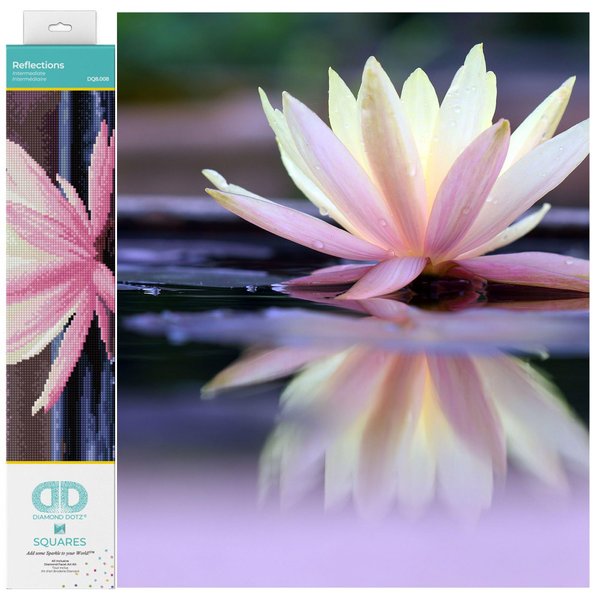 DIAMOND DOTZ ® - Reflections, Full Drill, Square Dotz, Diamond Painting Kits Flowers, Diamond Art Kit for Adults, Diamond Art Kits for Adults, Diamond Art Flowers, 12.2"x16.1"