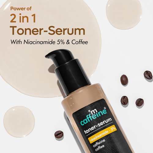 mCaffeine Toner Serum Niacinamide Serum 5 Percent - Pore Tightening, Blemish Reducing, 24 Hour Hydration - Lightweight and Non-Greasy - 5.07 oz