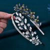 JHOO Bride Headpieces for Wedding Diamond Wedding Headpiece-Silver Rhinestone-Leaf Shape(silver)