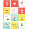 24 Pack Mini Christmas Greeting Cards & Envelopes, Cute Stweety Small Size 3.3"x 3.3" Merry Christmas Greeting Cards Festival Color Pattren 4 [Red/Yellow/White] (Pack of 24)