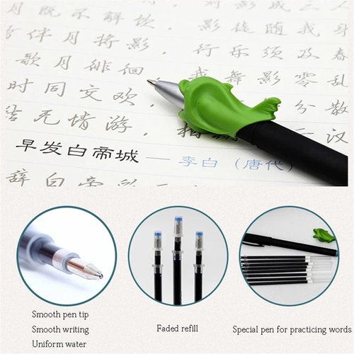 CAOMIAN 6Pcs/Sets 3D Chinese Characters Reusable Groove Calligraphy Copybook Erasable Pen Learn Hanzi Adults Art Writing Books