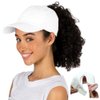 Ponyflo Satin-Lined Ponytail Cap - Designed for Women with Curly Hair, Ponytail Hats for Women, Curly Hair Ponytail Hat, Baseball Cap Women, Hats for Ponytails White