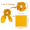 2Pcs Silk Hair Ties | Hair Bows for Women | Butterfly Bow Scrunchies - Ideal for Parties & Everyday Use | Elastic Band Silk Scrunchies for Hair, Hair Ties for Girls Perfect for Girls & Women -Yellow