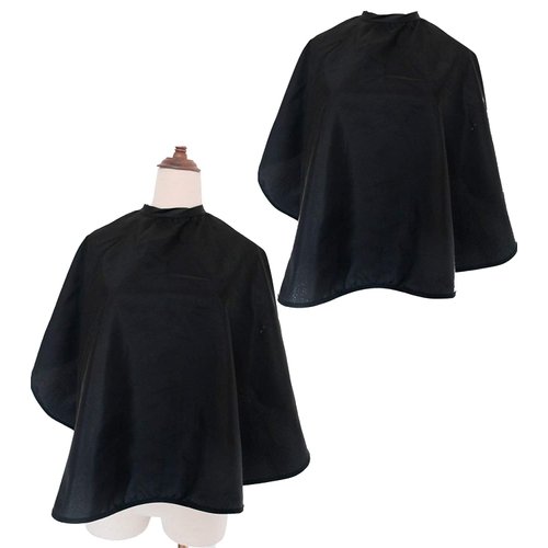 ST-BEST-P Hair Color Cape Makeup Haircut Salon Hairdresser Shampoo Capes Cutting Barber Cape for Men,Women,Clients (Black-2PCS)