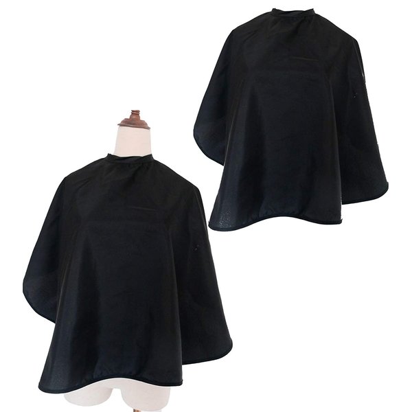 ST-BEST-P Hair Color Cape Makeup Haircut Salon Hairdresser Shampoo Capes Cutting Barber Cape for Men,Women,Clients (Black-2PCS)