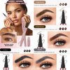3D Waterproof Microblading Eyebrow Pen,Micro 4 Point Eyebrow Pencil for Women Brown, Long-lasting Natural Smudge-proof Precision Magical Microblade Brow pen (2# Dark Browm)