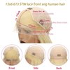 HELLOSH 28 Inch Blonde 613 Lace Front Wigs Human Hair 13x6 Transparent Lace 613 Hd Lace Frontal Wig Blonde Wig Human Hair Wigs for Blakc Women Pre Plucked with Baby Hair