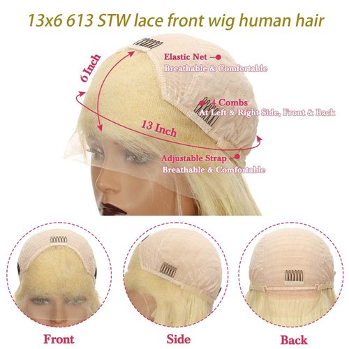 HELLOSH 28 Inch Blonde 613 Lace Front Wigs Human Hair 13x6 Transparent Lace 613 Hd Lace Frontal Wig Blonde Wig Human Hair Wigs for Blakc Women Pre Plucked with Baby Hair
