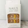 24 Pcs Flower Press on Nails Short, Almond French Tips Fake Nails Short Glue on Nails, Sun Flower False Nails with Glue Stickers, Cute Acrylic Nails Short for Women and Girls