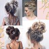 Claw Clip Messy Bun Hair Piece Tousled Updo Hair Buns Extension Elastic Hair Band Hair Pieces Curly Hair Bun Scrunchie For Women (Silver Grey)