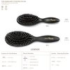 Altesse 8907 Natural Bristle Hair Brush Detangler Brush Medium Air Cushion Matte Black Handle with 7 Rows of Black Boar Bristle and Nylon Hairbrush for Thick Hair Styling and Detangling Made in France