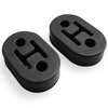 Rubber Insulator Bushing Exhaust Hanger Rubber Insulator Bushing Mount 2 Holes, Universal Exhaust Insulator Muffler Hanger, Damping High Density Rubber-Black