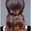 Yusier 4 Pack Gorgeous Crystal Hair Accessories Hair Clips Hair Bun Hair Clips for Women Duckbill Clips for Long Hair Ponytail Rhinestone Flower Styling Hair Clips (A)