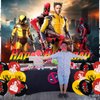 Dead-Pool Party Supplies,Cartoon Dead-Pool 3 Party Decorations Includes Banner, Cake Toppers, Balloon for Anime Party Decorations