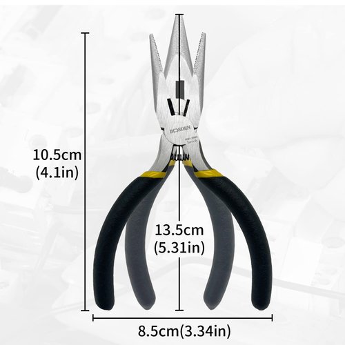 BOOSDEN Needle Nose Pliers 5 inch with Side Cutters, Small Needle Nose Pliers Mini, Long Needle Nose Pliers for Electronics, Jewelry Making, Side Cutting Pliers for Working in Tight Areas