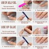Yivaiks Y2K Glitter Press on Nails Short Fake Nails with Glue on Nails Rhinestones Butterfly Designs Glossy False Stick on Nils for Women and Girls…
