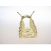 Generic Gold metal circles crystal hair claw clip bridal clip