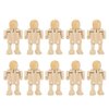 ZPSHYD Wooden Robot Figure, 10PCS Unfinished Wooden Robot Wood People Shapes Figures for DIY Painting Arts Crafts Gift for Children