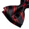 YourTies Red and Black Striped Bow Ties for Men Formal Party Silk Pre Tied Bowtie Gift Wedding Party